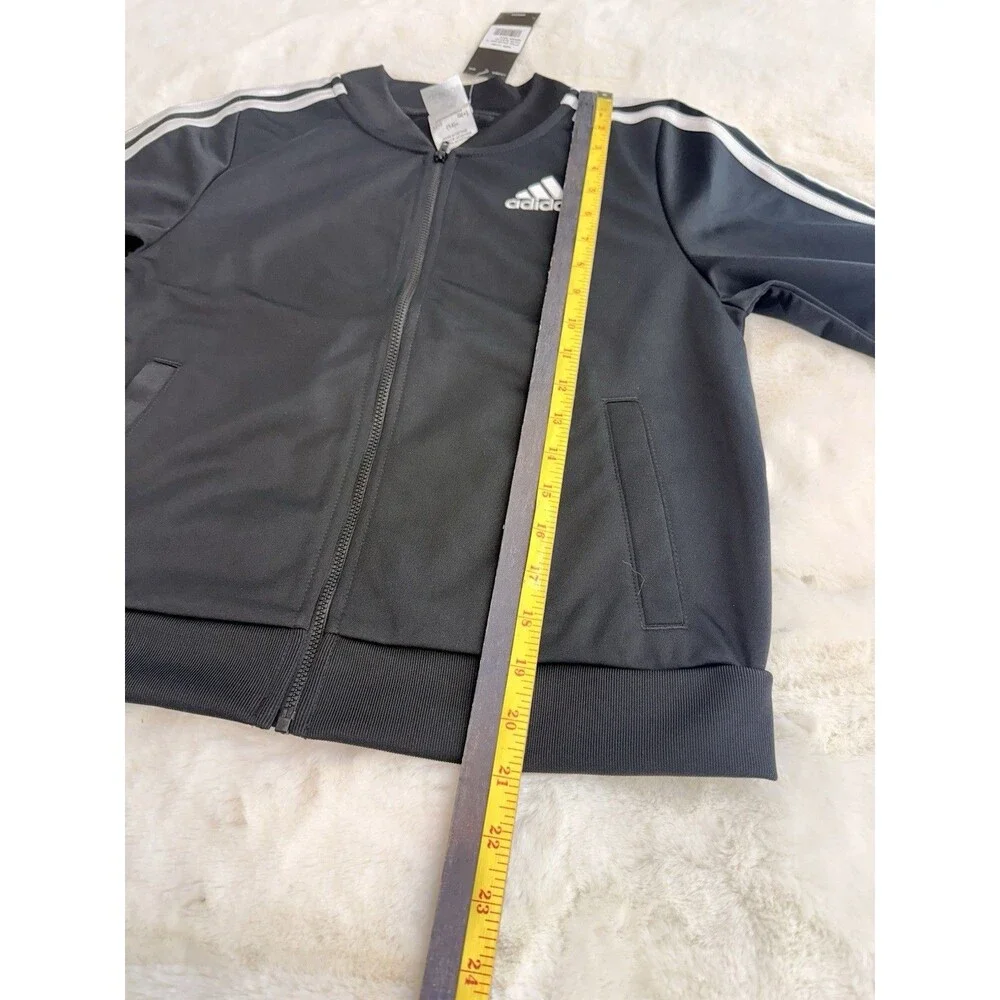 ADIDAS Essentials 3-Stripes Track Suit Zip Jacket Pants Girls Youth L (14)Black - Picture 10 of 16